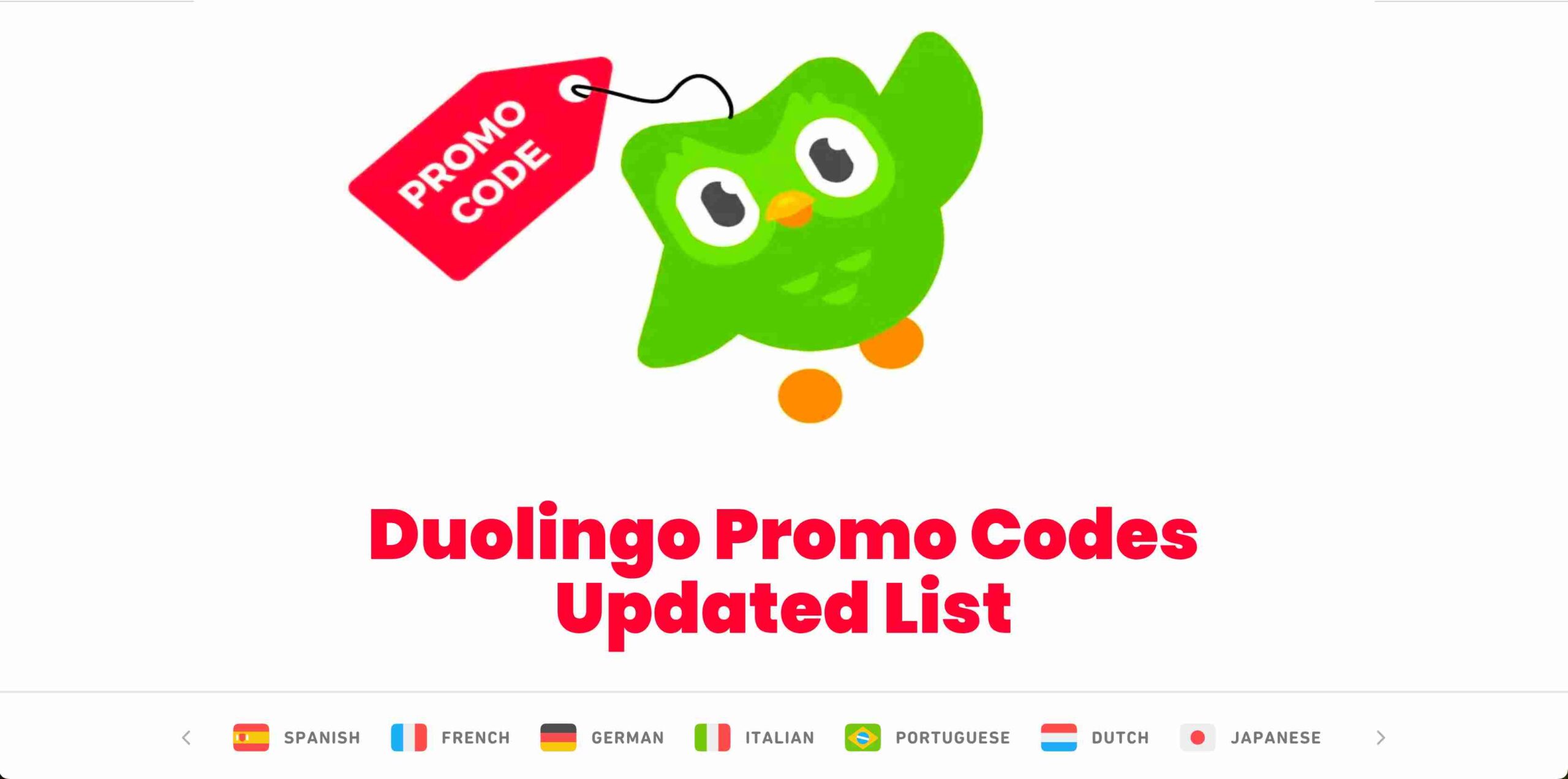 list of Duolingo Promo Codes